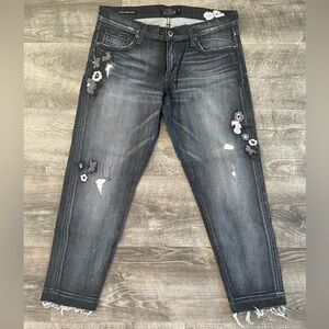 Lucky Brand 🍀 Black Floral Women's Cropped Jeans 🐈‍⬛